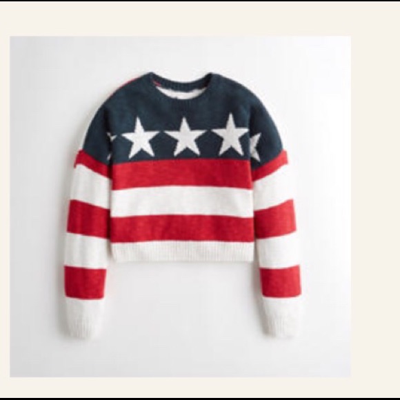 Cute Crop America Flag Sweater